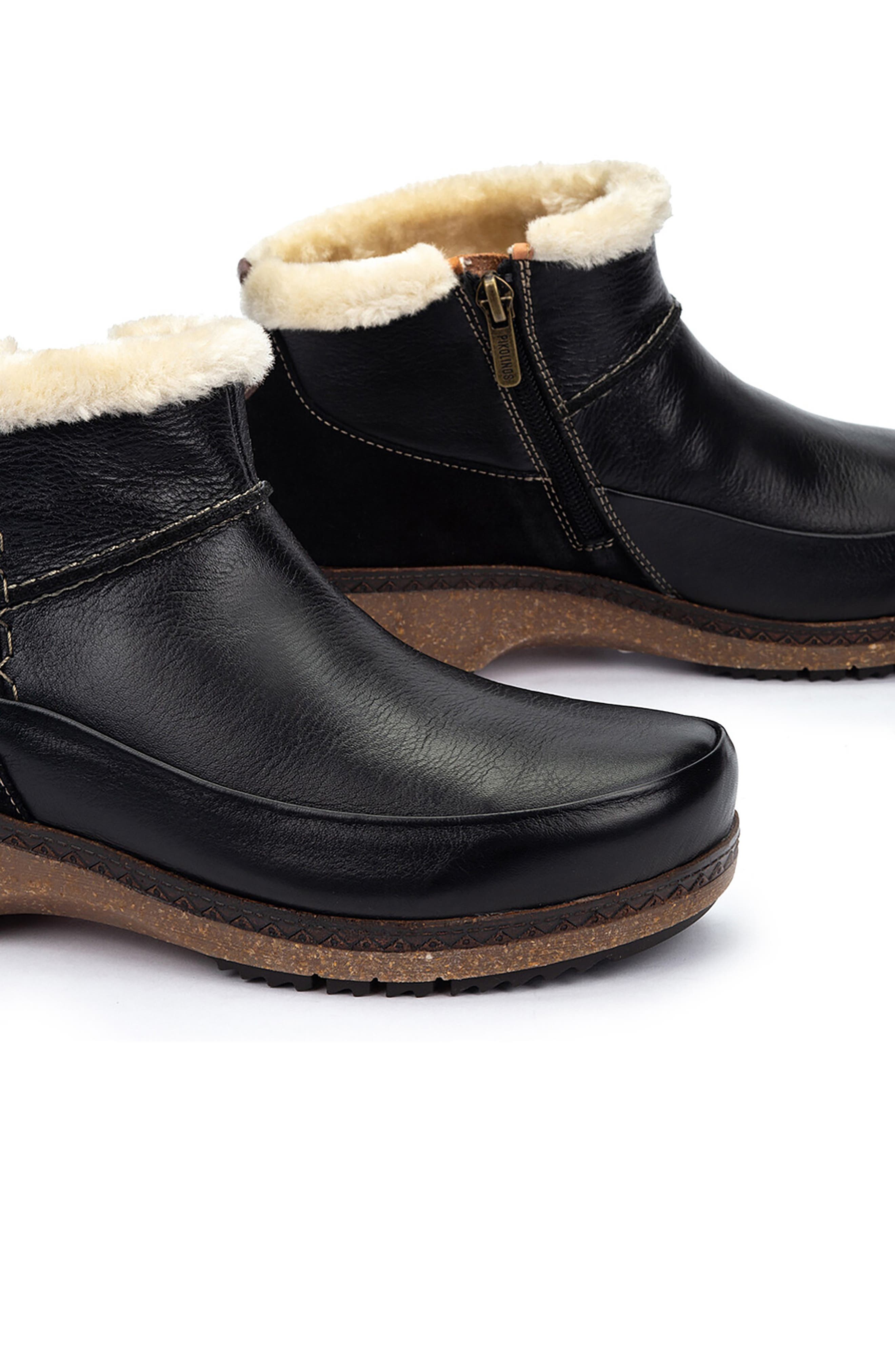 PIKOLINOS Granada Faux Fur Bootie, Alternate, color, Black