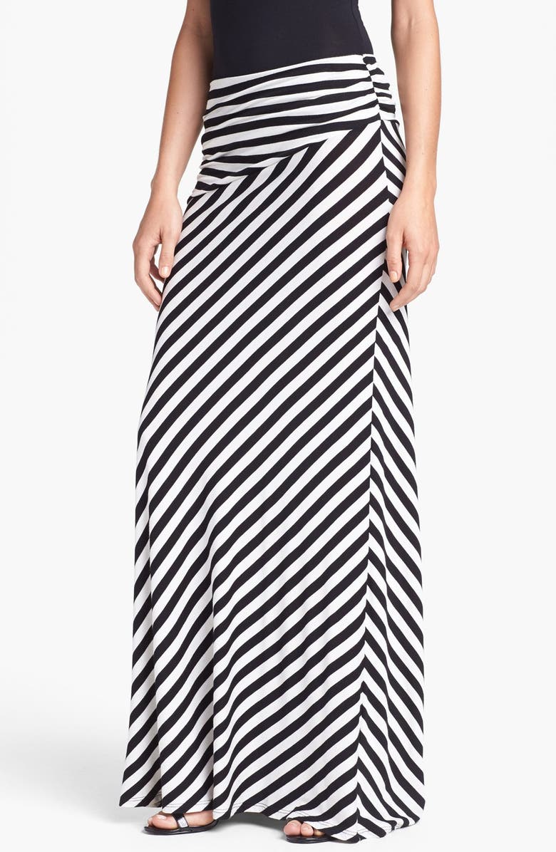 Bobeau Long Stripe Skirt, Main, color,