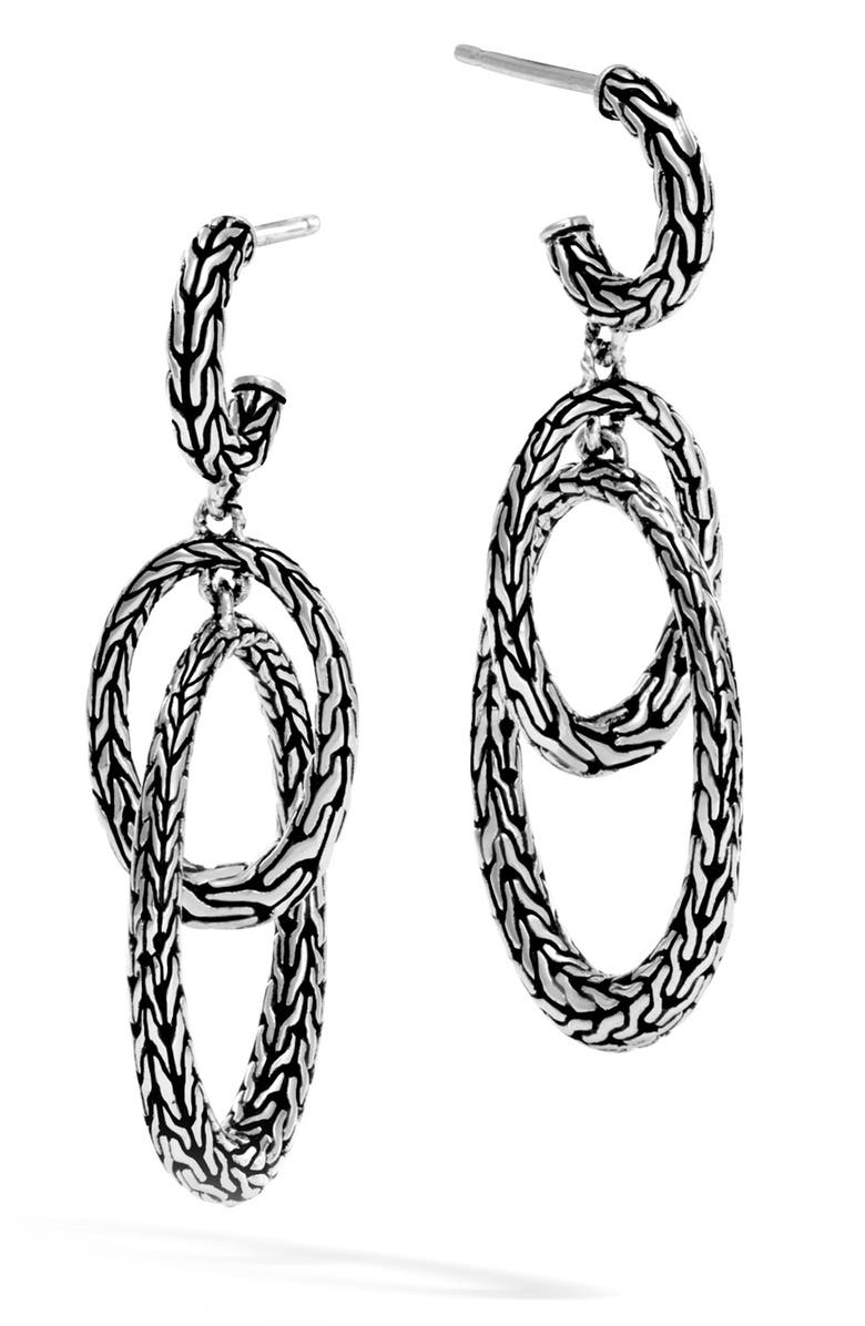 John Hardy Sterling Silver Chain Drop Earrings, Alternate, color, 