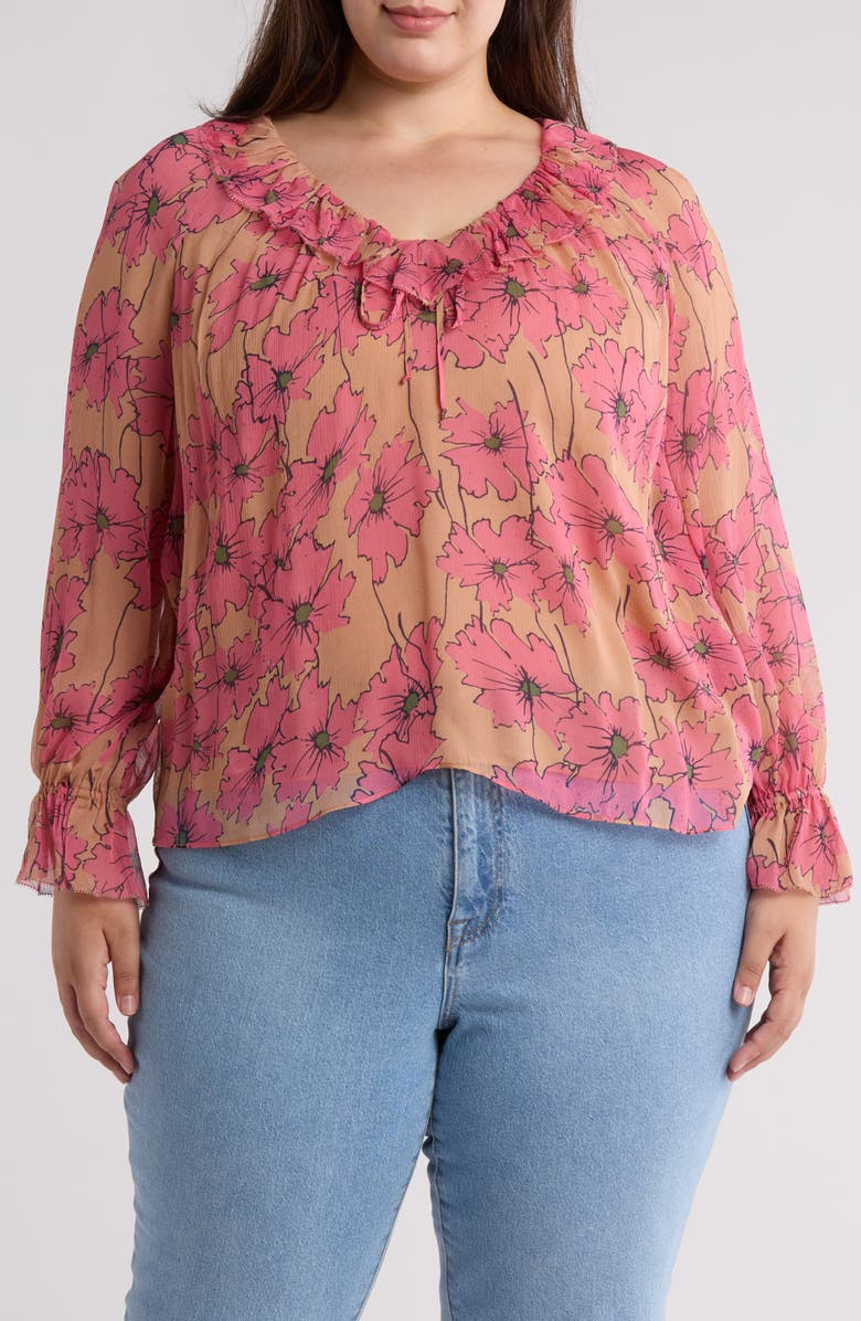 Joie Veron Floral Silk Top, Main, color, 