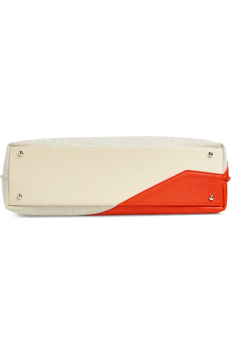 Akris Medium AI Canvas & Leather Convertible Shoulder Tote, Alternate, color, Orange/Ivory