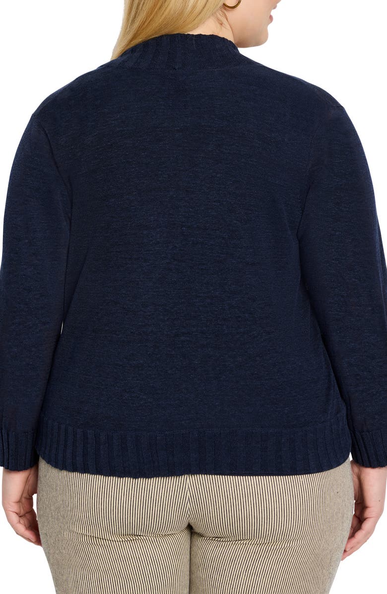 NIC+ZOE Linen Blend Bolero Cardigan, Alternate, color, Dark Indigo