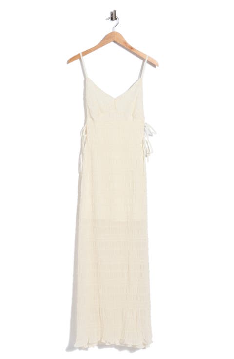 Side Tie Ruched Gauze Maxi Dress