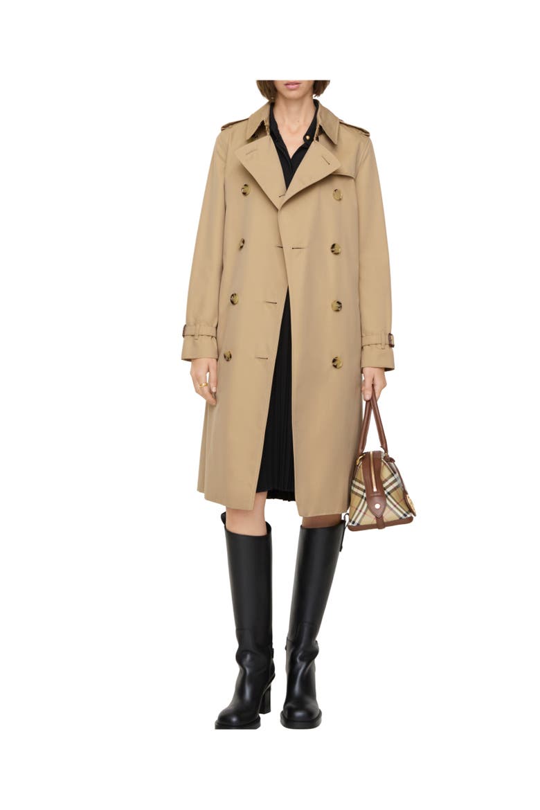 Long Kensington Heritage Trench Coat, Alternate, color, Honey beige