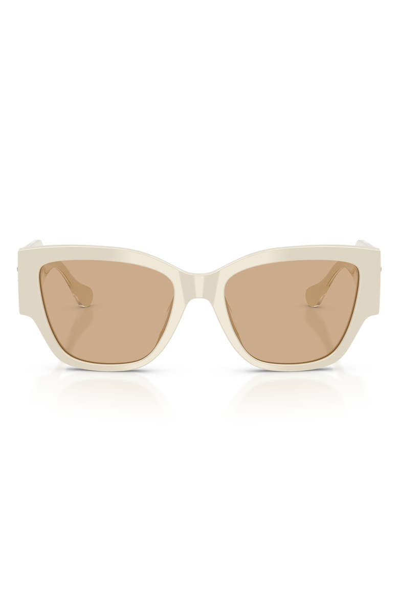 Versace 55mm Cat Eye Sunglasses, Main, color, White Talc / Light Yellow