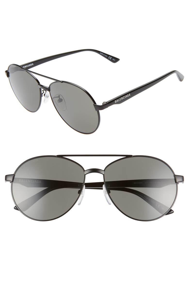 Balenciaga 59mm Aviator Sunglasses, Main, color, 
