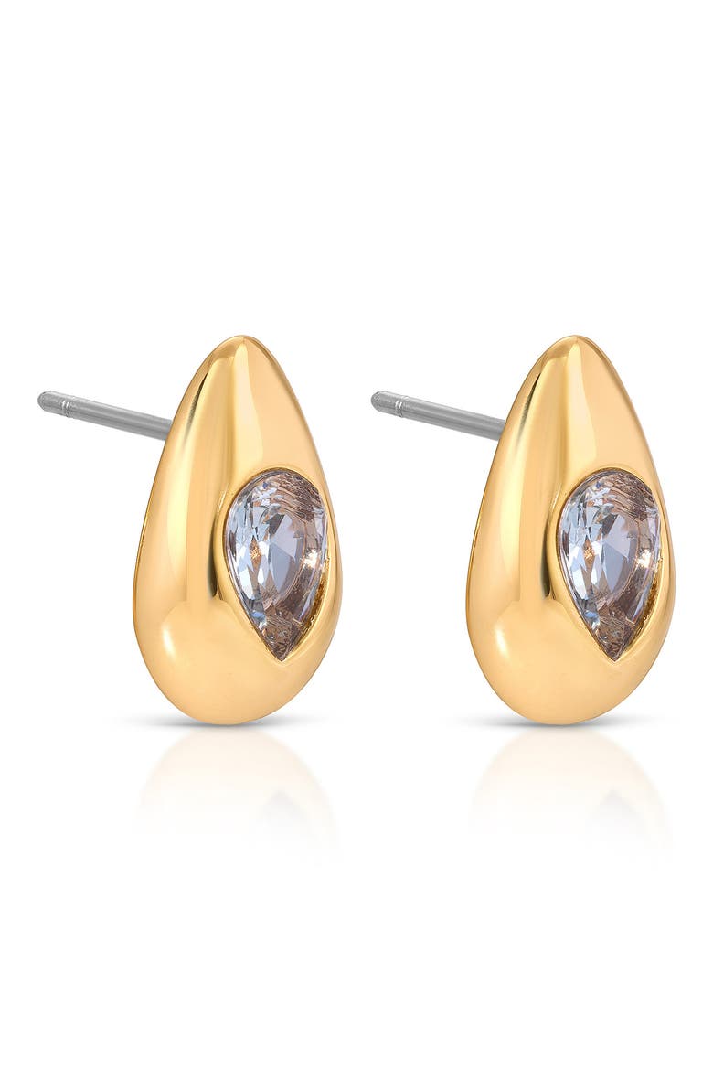 Glowing Teardrop Cubic Zirconia Stud Earrings, Alternate, color, BLUE