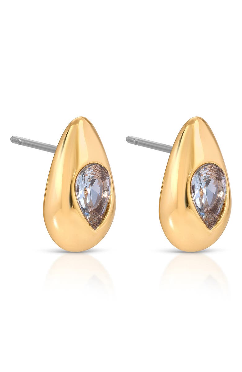 Ettika Glowing Teardrop Cubic Zirconia Stud Earrings, Alternate, color, Blue