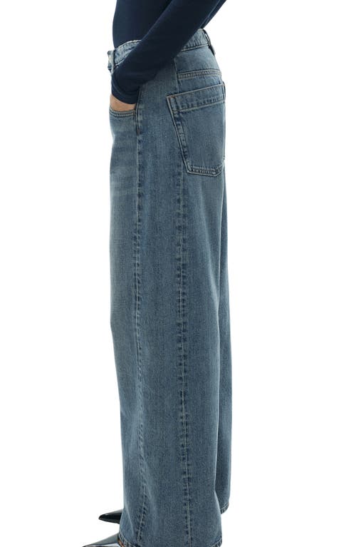 Mango Astrid Wide Leg Jeans In Medium Blue