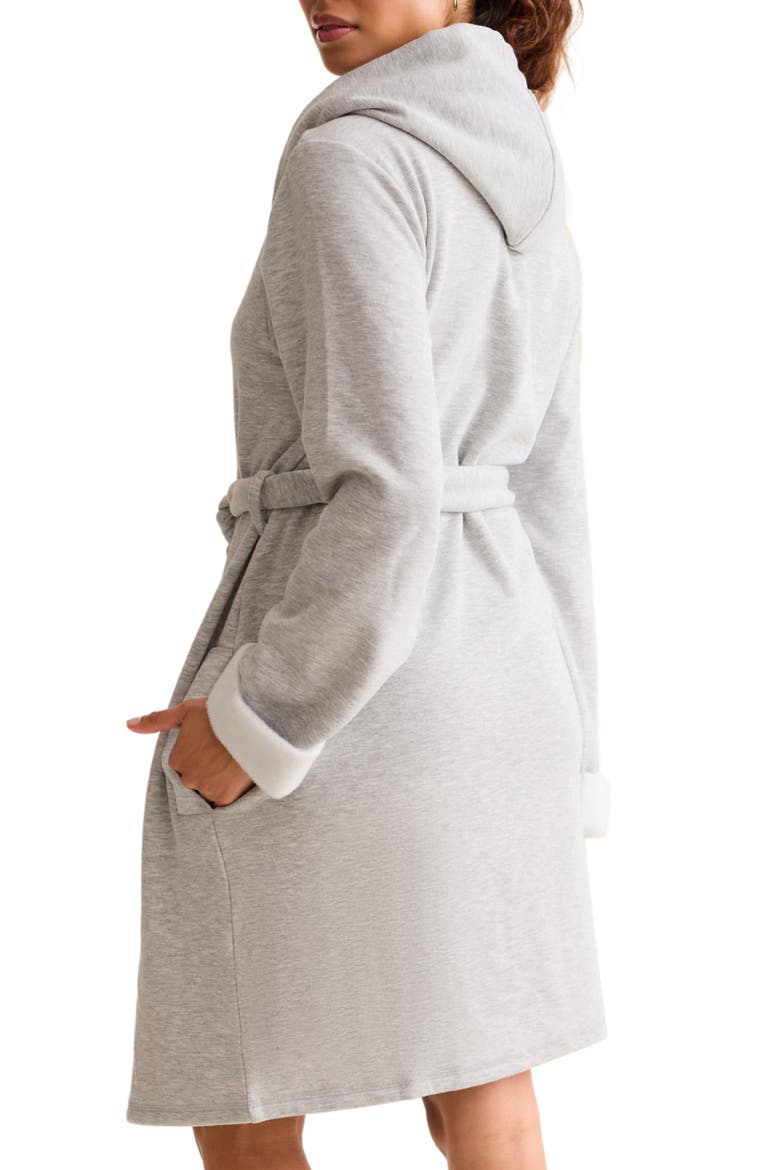 Cozy Short Robe, Alternate, color, HEATHER GREY