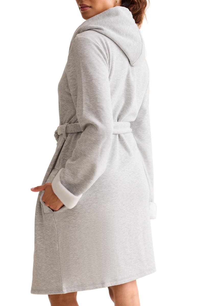 Fleur't Cozy Short Robe, Alternate, color, Heather Grey