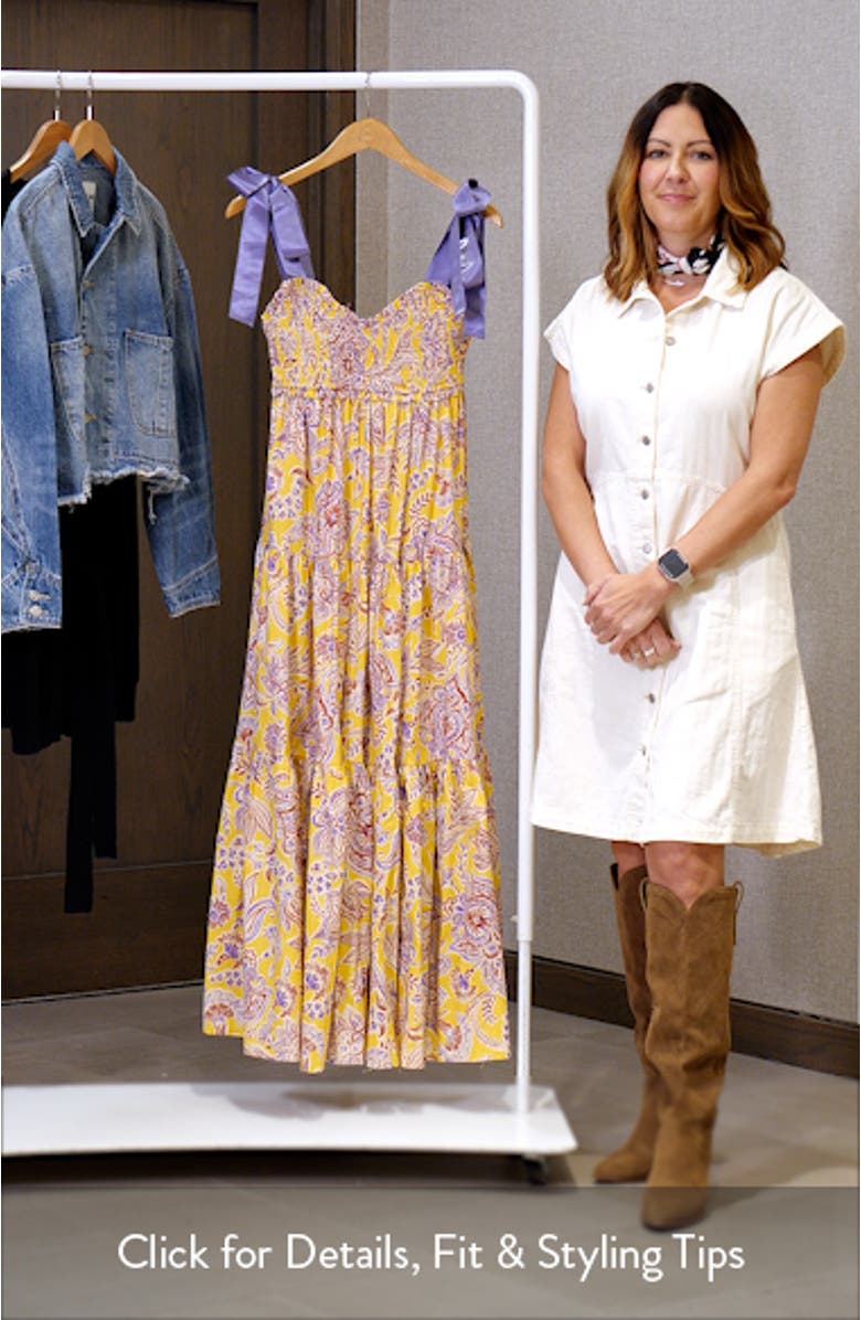 Marigold Smocked Maxi Sundress, sales video thumbnail