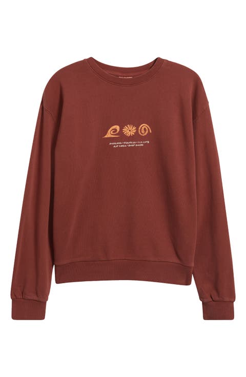 Sunset Surf Relaxed Cotton Graphic Sweatshirt