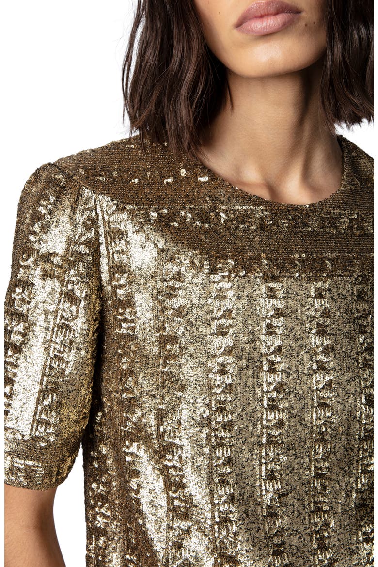 Toysse Sequin Top, Alternate, color, BRONZE