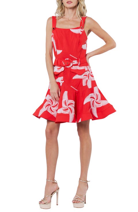 Alivia Belted Fit & Flare Minidress