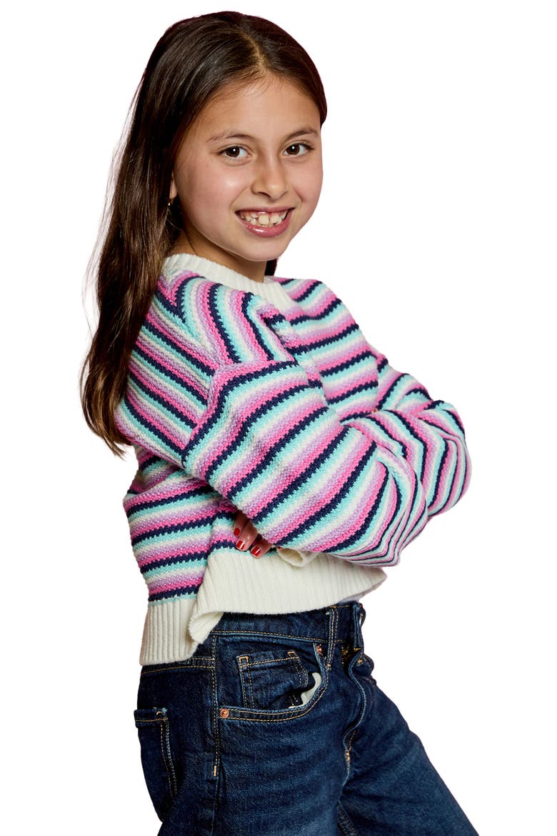 Kids' Crew Sweater, Alternate, color, WINTER WHITE COMBO