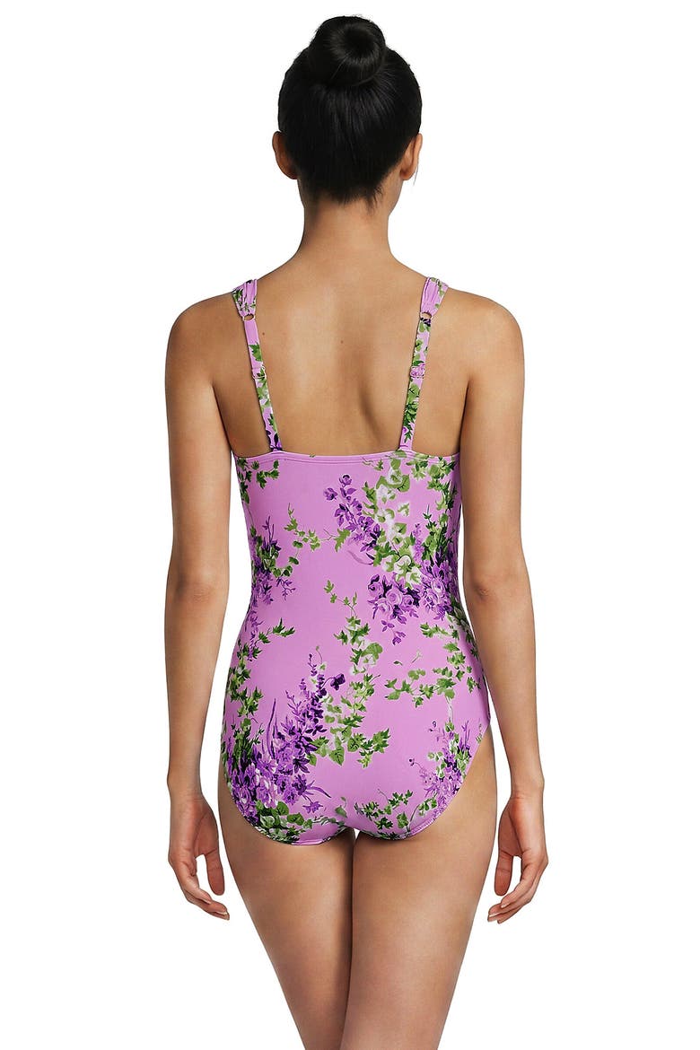 New SlenderSuit Grecian Adjustable Low Leg One Piece, Alternate, color, Pink/White Blooms