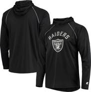 STARTER Men's Starter Black Las Vegas Raiders Raglan Long Sleeve Hoodie T-Shirt