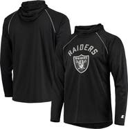 STARTER Men's Starter Black Las Vegas Raiders Raglan Long Sleeve Hoodie T-Shirt