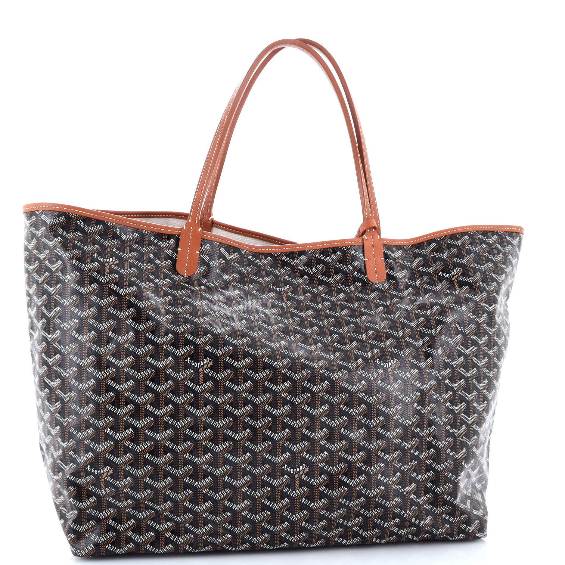 Pre-Owned Goyard Saint Louis Tote Coated Canvas GM, Alternate, color, Brown