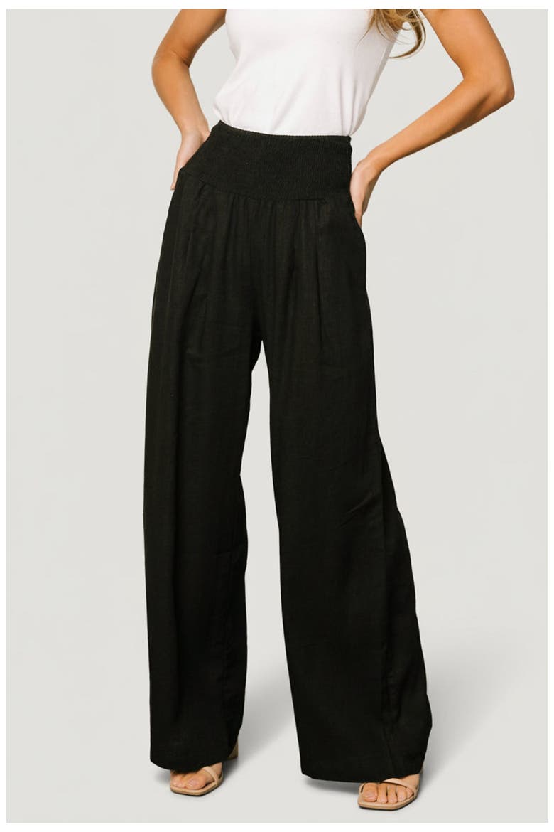 Parvati Smocked Waist Pants, Main, color, Black