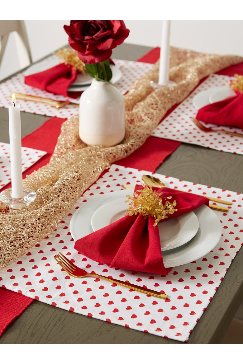 Lil Hearts Ribbed Placemats Set/6, Alternate, color, Lil Hearts