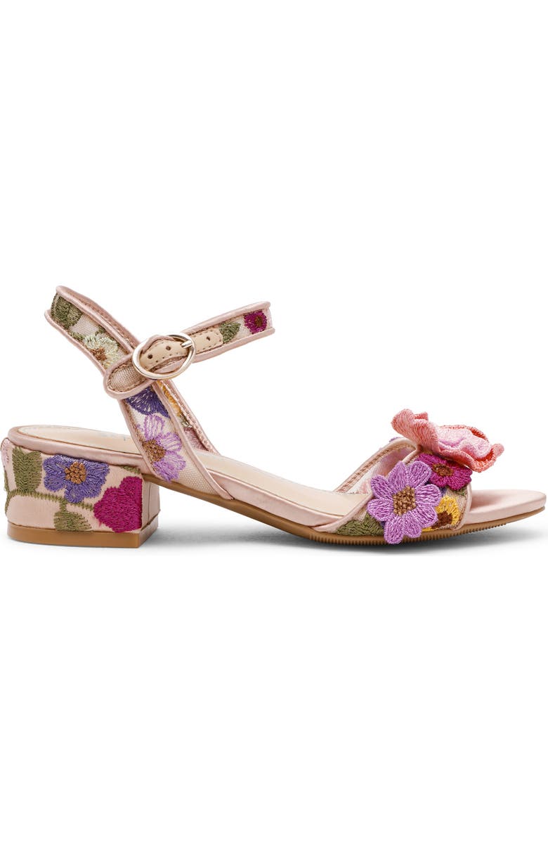 Betsey Johnson Kids' Blare Ankle Strap Sandal, Alternate, color, Beige Multi