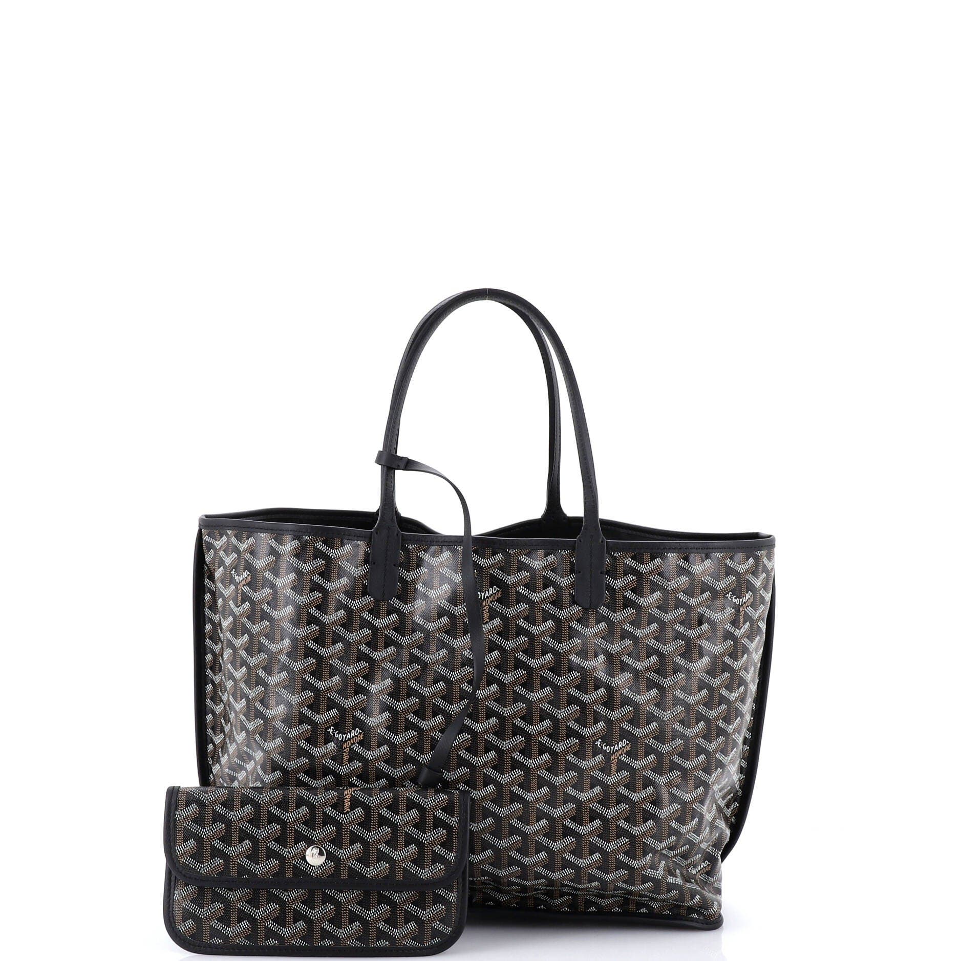 Pre-Owned Goyard Anjou Reversible Tote Coated Canvas PM, Alternate, color, Black