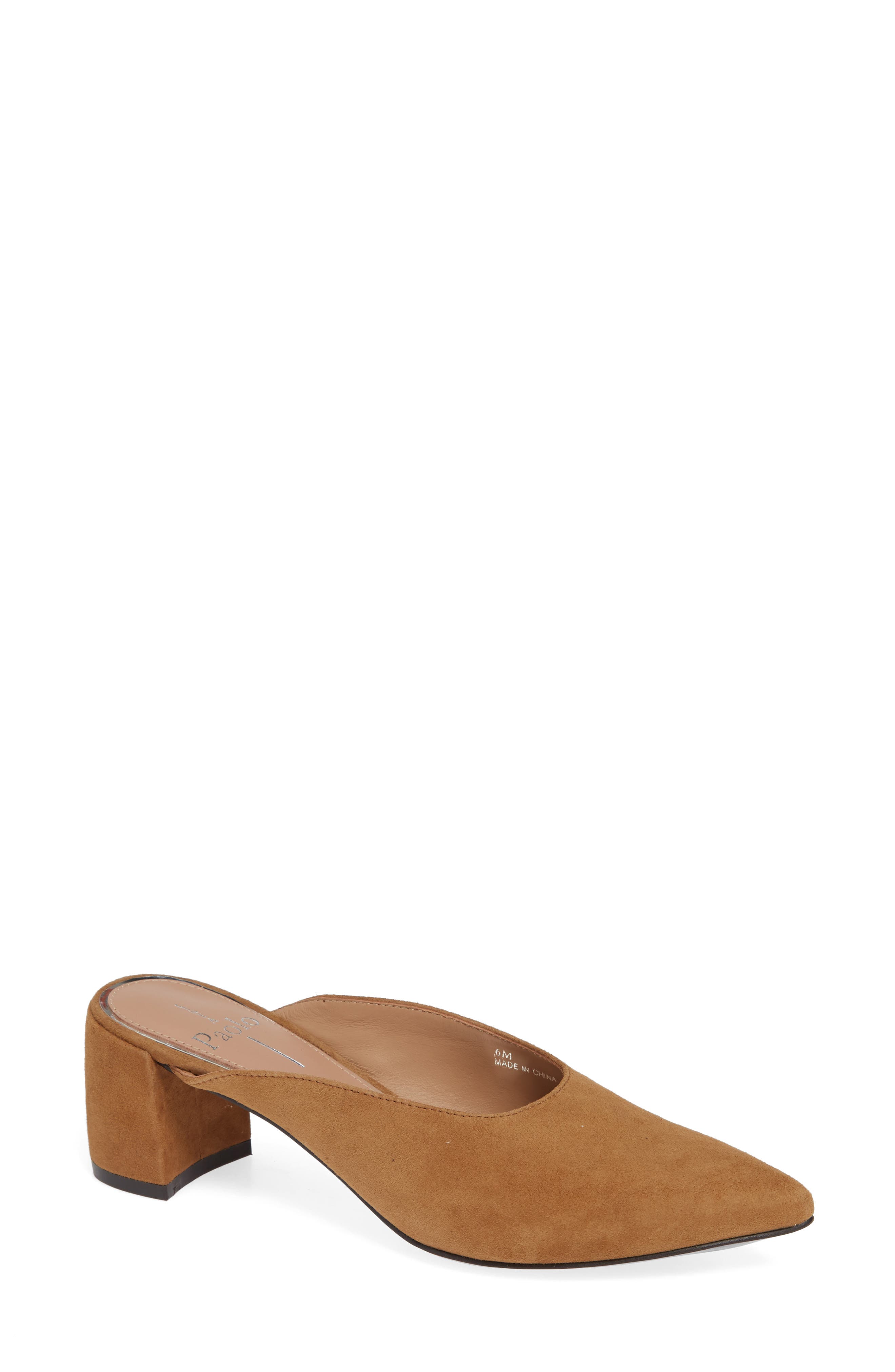 Zadie Pointy Toe Mule, Main, color, TOFFEE SUEDE