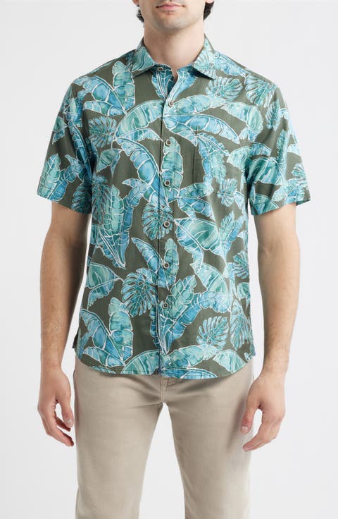 Tortola Jungle Blooms Short Sleeve Button-Up Shirt