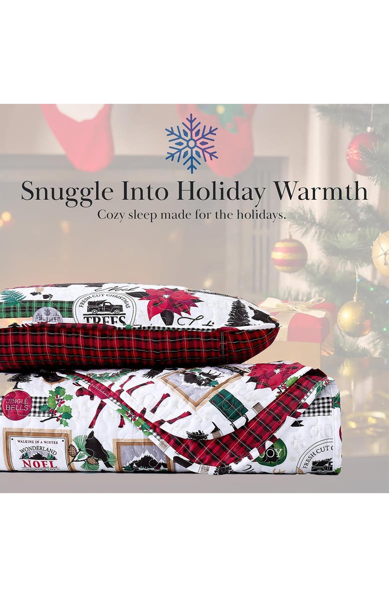 SOUTHSHORE FINE LINENS Merry Town Christmas Oversized Holiday Quilt Set, Alternate, color, 