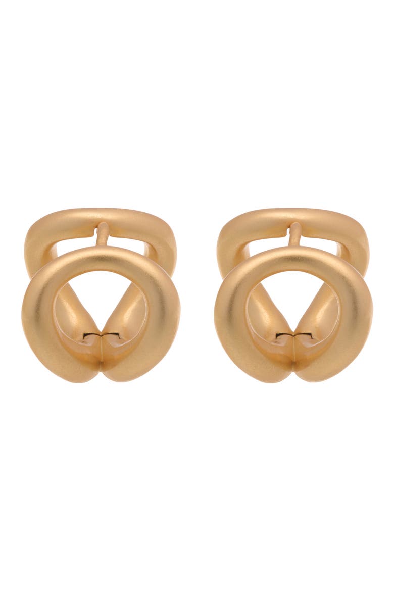 Phoebe Parallel Lines Huggie Earrings, Alternate, color, GOLD TONE