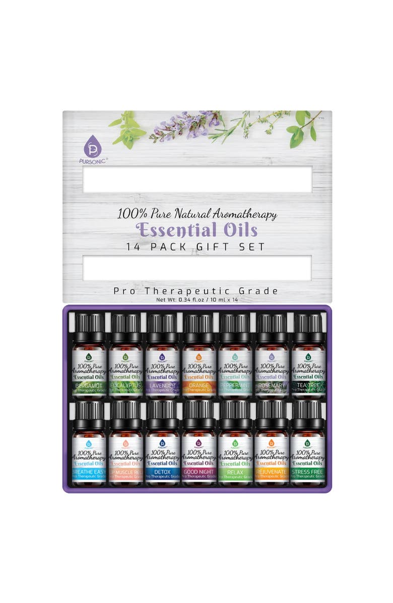 PURSONIC 14 Pack of 100% Pure Essential Aromatherapy Oils, Alternate, color, Multicolor