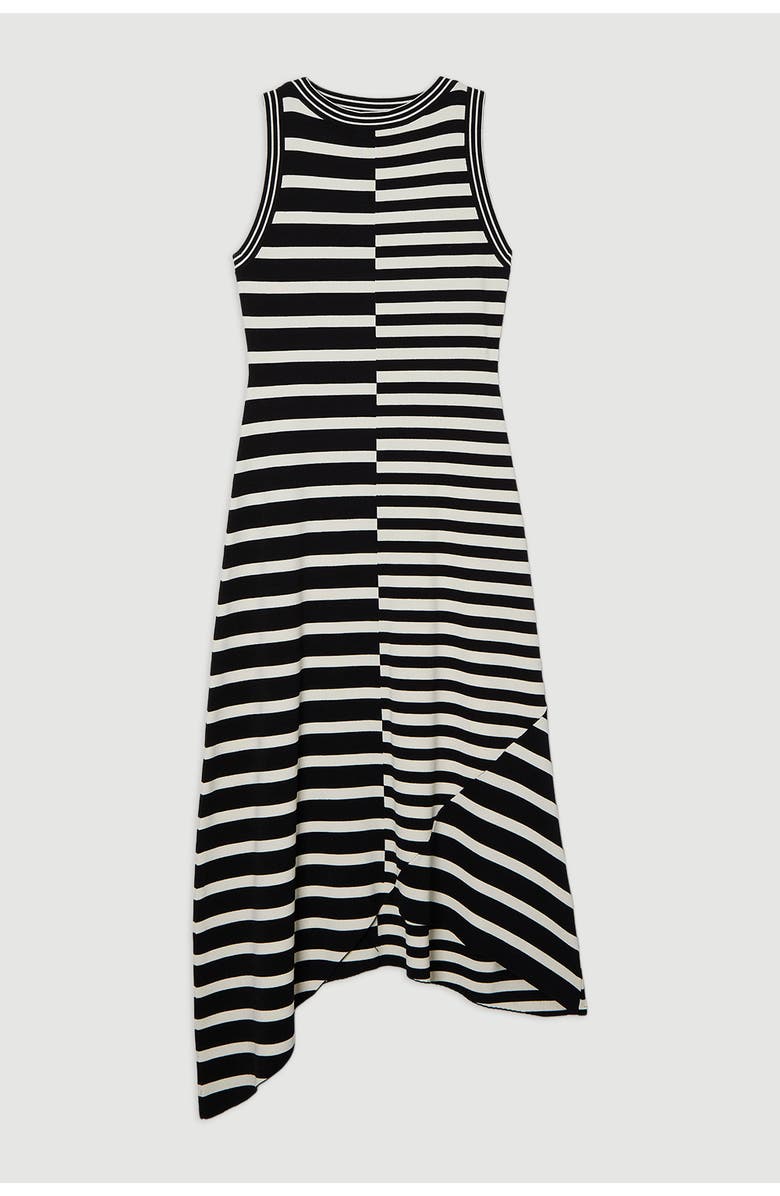 Karen Millen Stripe Sleeveless Knitted Midi Dress, Alternate, color, Mono