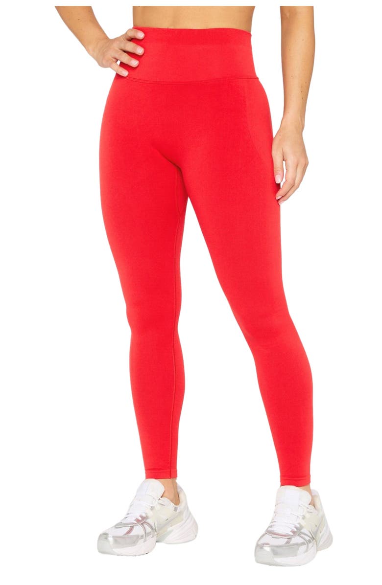 Fabletics Seamless Scrunch High-Waisted Legging, Alternate, color, Heated Red