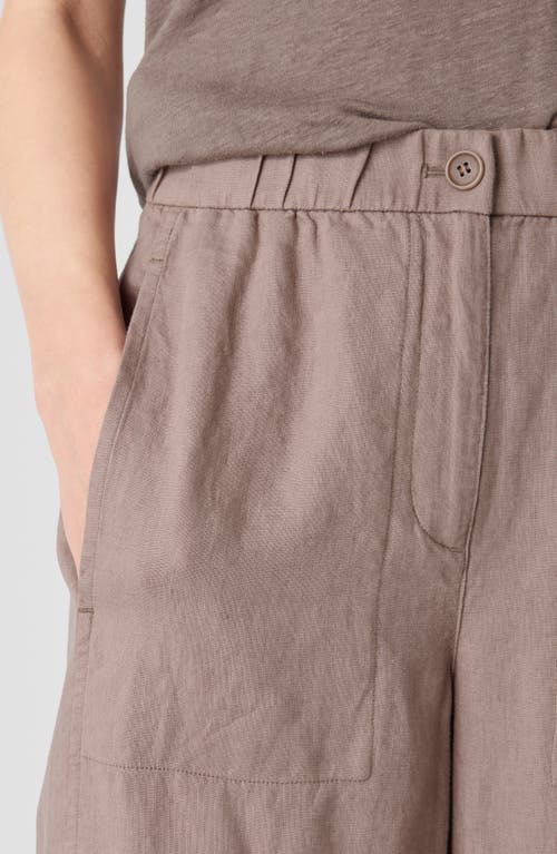EILEEN FISHER EILEEN FISHER WIDE LEG ORGANIC LINEN ANKLE PANTS