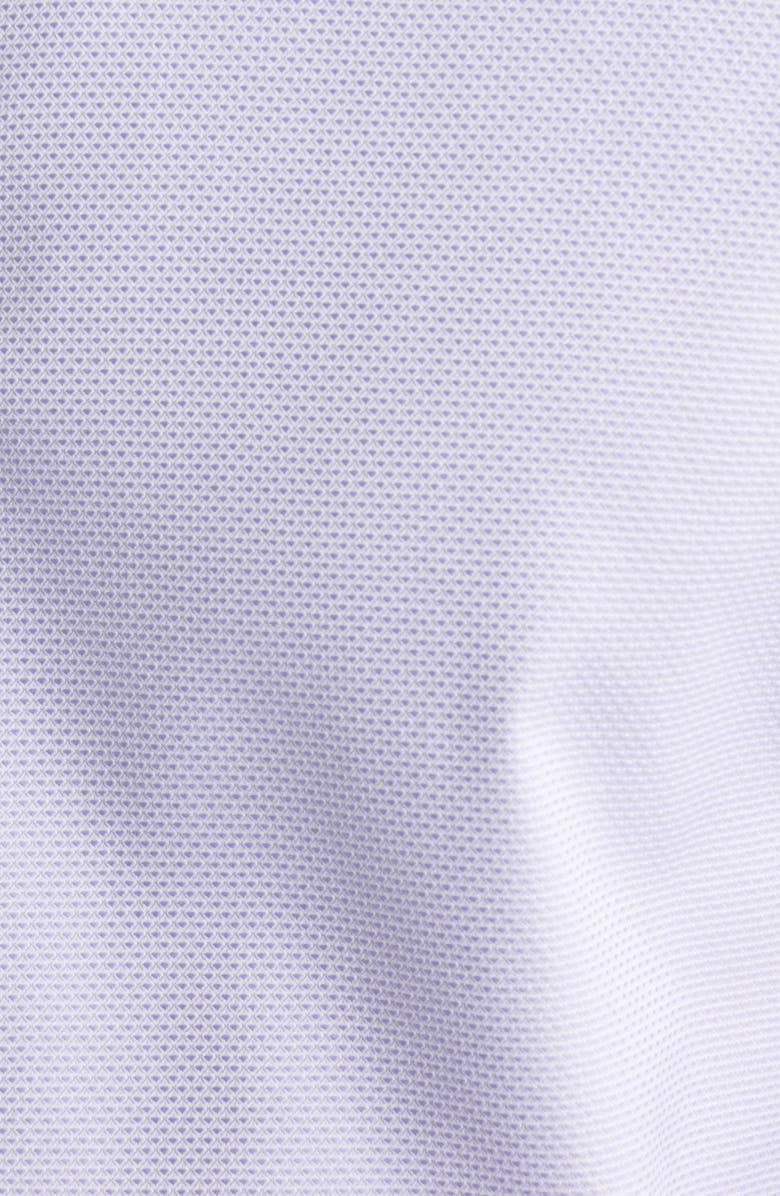 Nordstrom Premium Non-Iron Trim Fit Dress Shirt, Alternate, color, White- Purple Triangle Pat