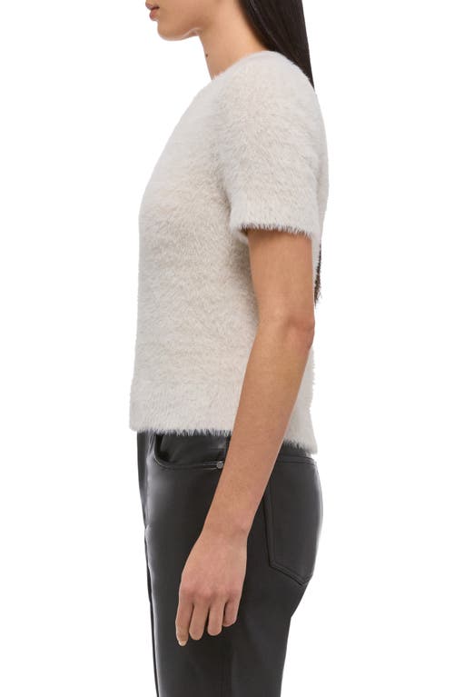 Helmut Lang Eyelash Faux Fur Crop Top In White
