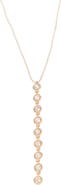 CZ by Kenneth Jay Lane 18K Gold Plated CZ Linear Pendant Necklace