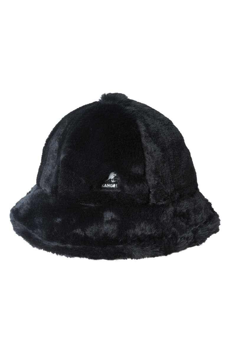 Kangol Faux Fur Casual Bucket Hat, Main, color, 