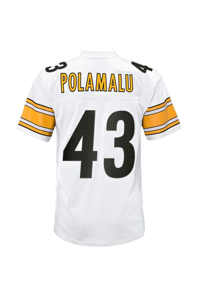 Youth Mitchell & Ness Troy Polamalu White Pittsburgh Steelers 2005 Retired Player Legacy Jersey, Alternate, color, White