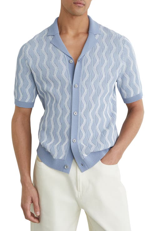Johnny Wave Knit Cotton Camp Shirt