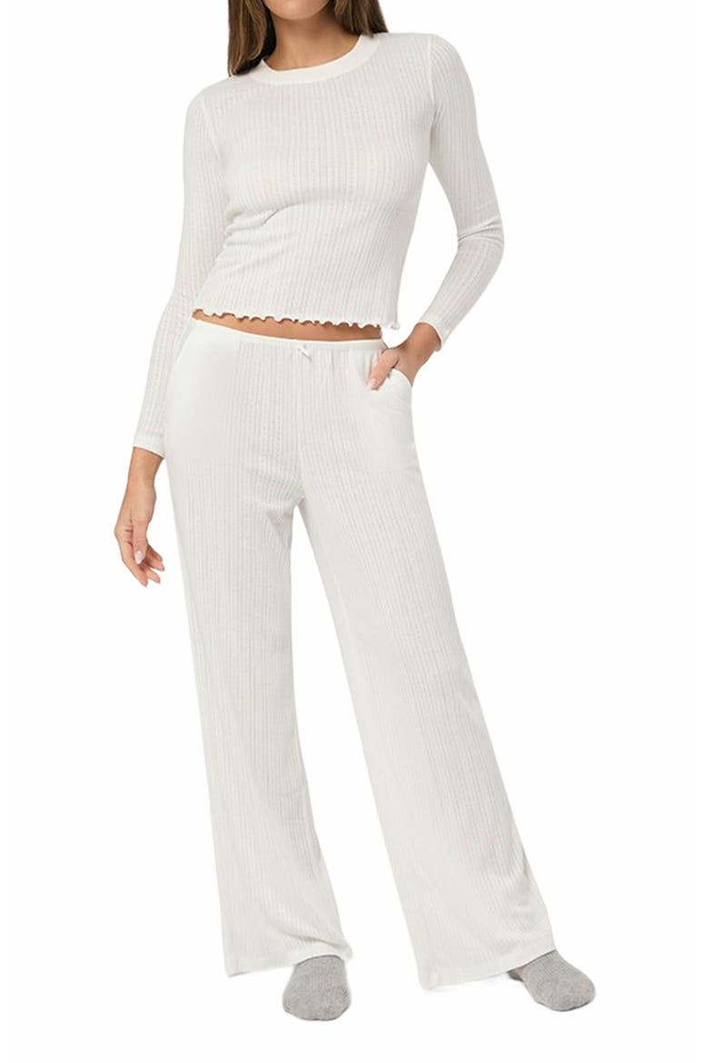Long Sleeve Crewneck Top, Alternate, color, IVORY