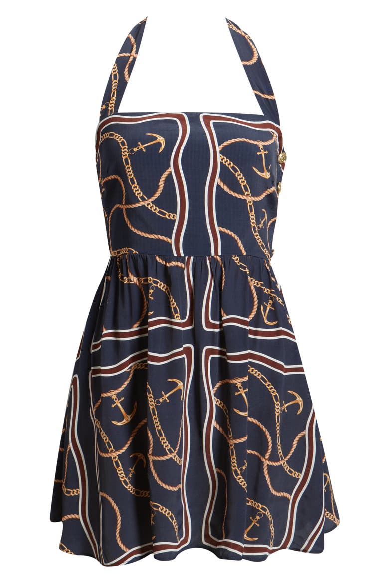Lochlan Halter Minidress, Alternate, color, DEEP NAVY