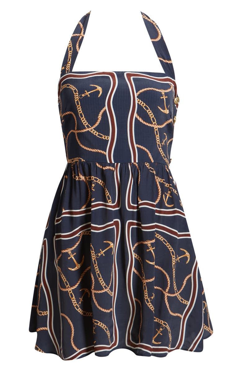 Saylor Lochlan Halter Minidress, Alternate, color, Deep Navy