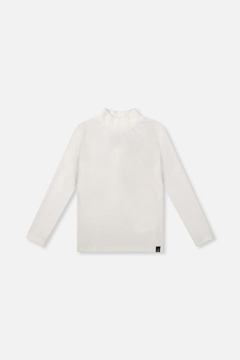 Brushed Rib Long Sleeve Mock Neck Top