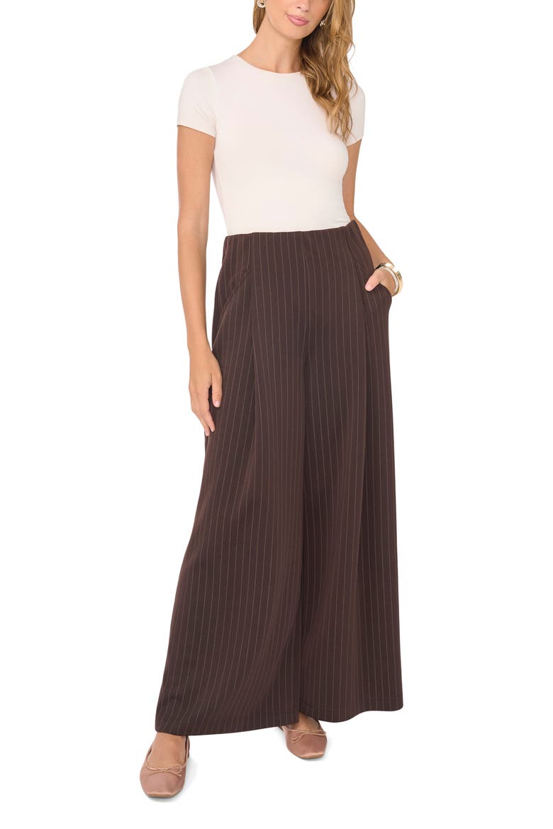 Stripe Wide Leg Pants, Alternate, color, RICH CHOCOLATE