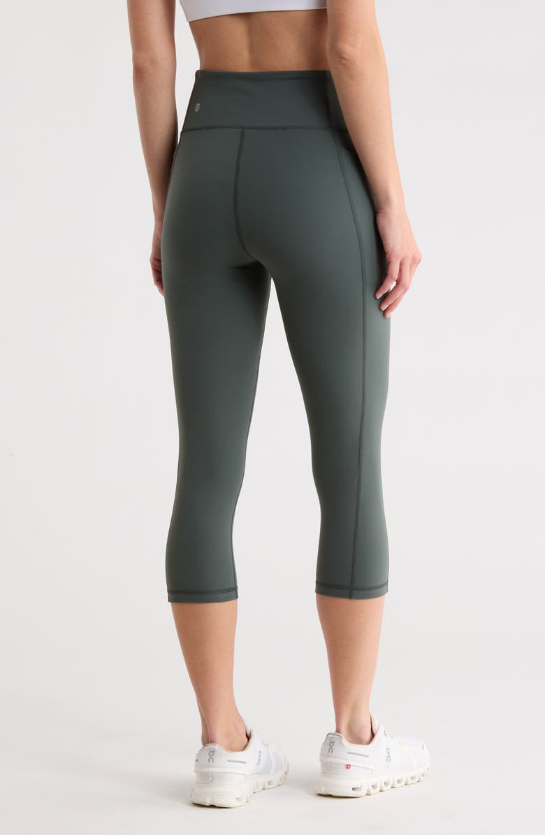Z by Zella Perform High Waist Pocket 2.0 Crop Leggings, Alternate, color, Green Urban
