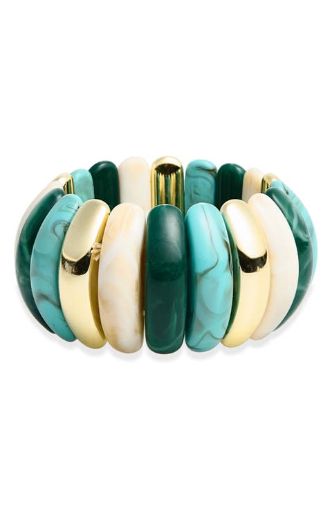 Resin Beaded Stretch Bracelet