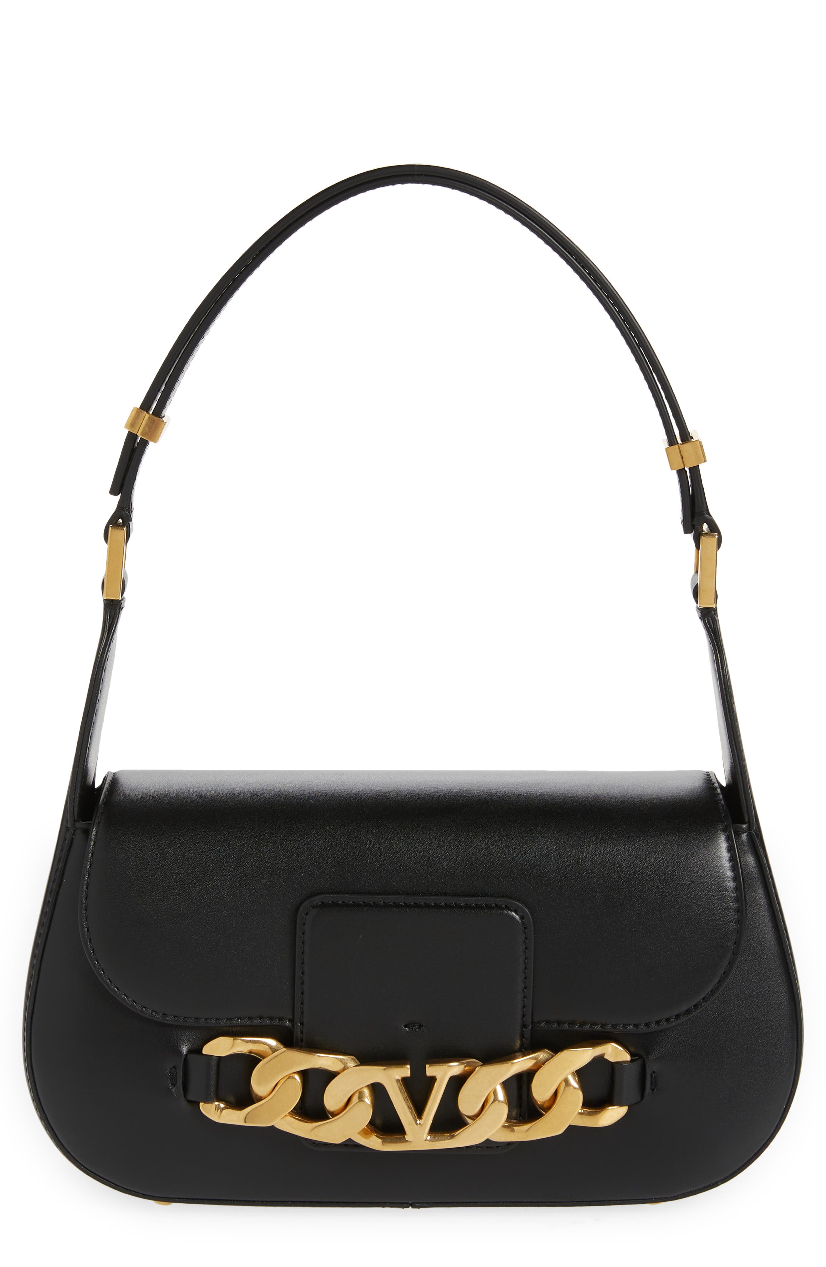 Valentino Garavani VLOGO Chain Leather Shoulder Bag, Main, color, 